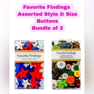 Favorite Findings Assorted Style & Size Sew Thru Buttons - Bundle of 2